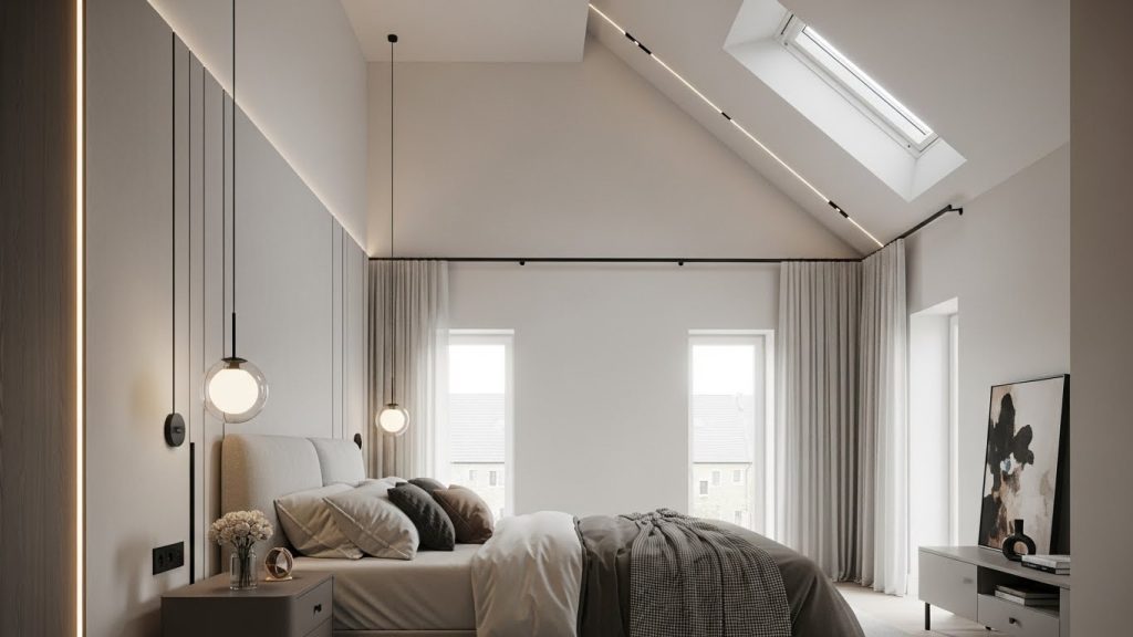 Bedroom Transformation with Vaulted Ceiling